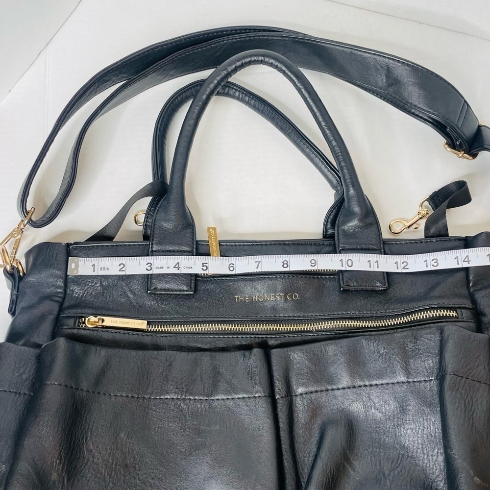 THE Honest Company Everything Tote Black Faux Leather Diaper Bag - Picture 14 of 16